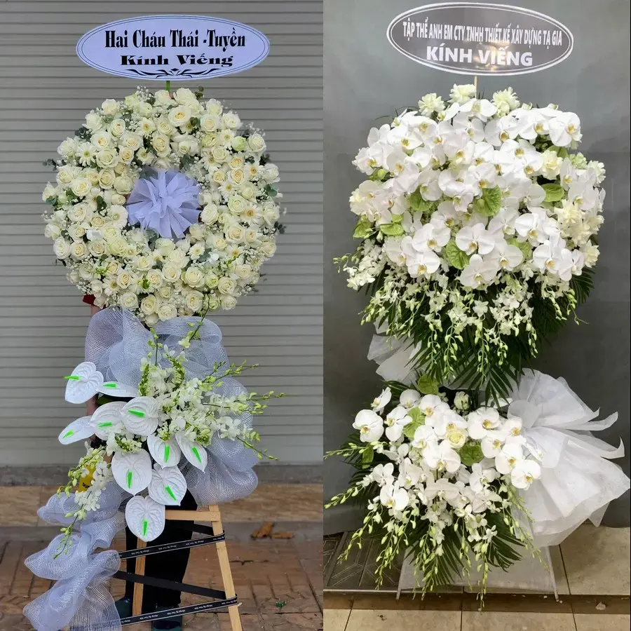 Kệ hoa chia buồn tại Ninh Thạnh