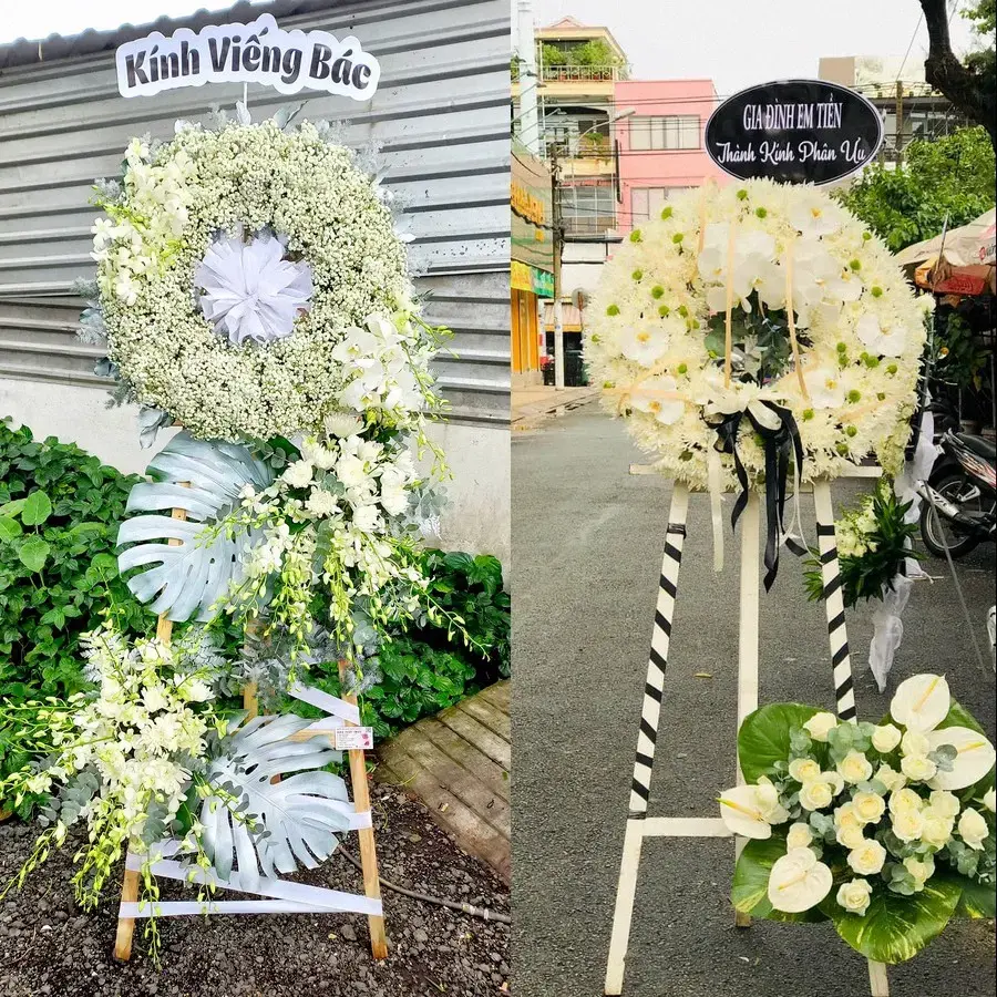Vòng hoa đám tang tại Nông Cống