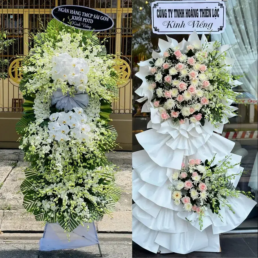 Kệ hoa chia buồn tại Núi Thành