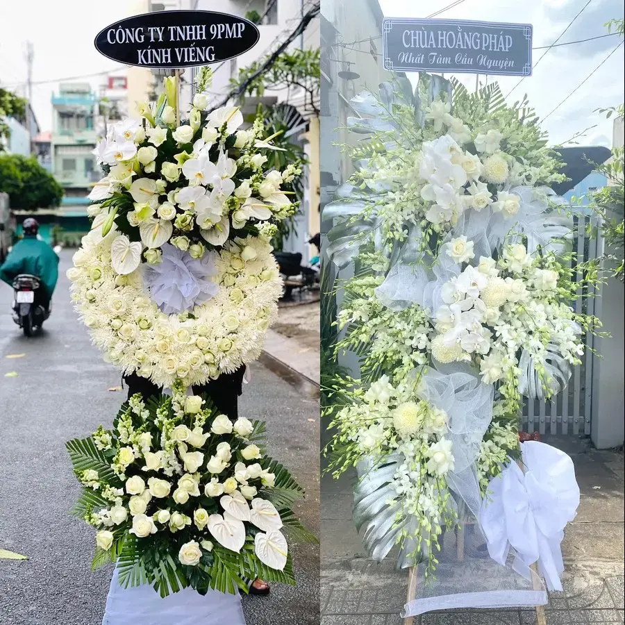 Kệ hoa chia buồn tại Phan Rí Cửa
