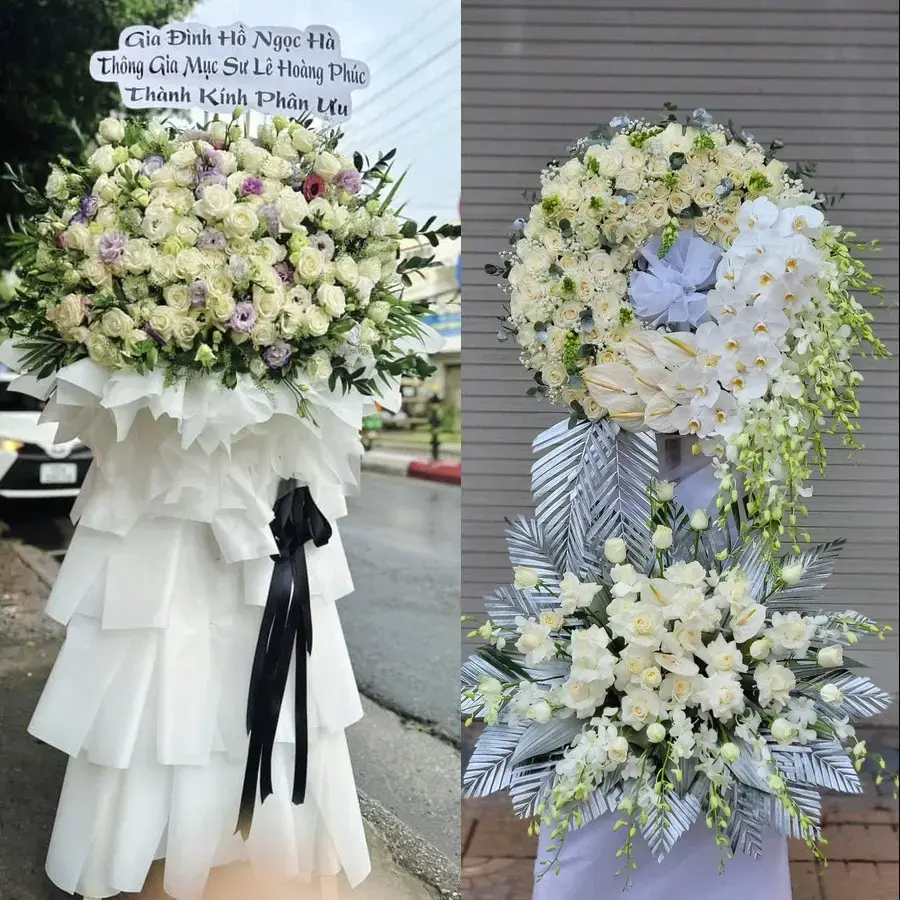Kệ hoa chia buồn tại Phát Diệm
