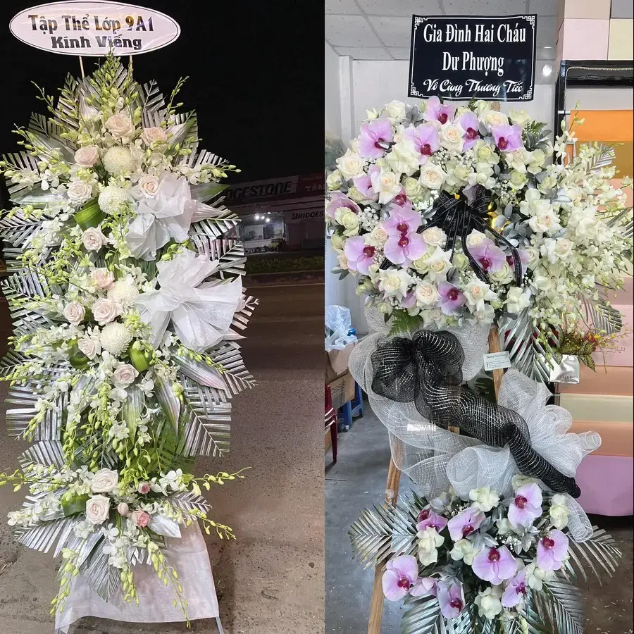 Kệ hoa chia buồn tại Phong Châu