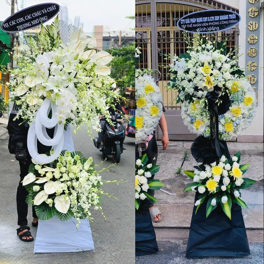 Kệ hoa chia buồn tại Phong Điền