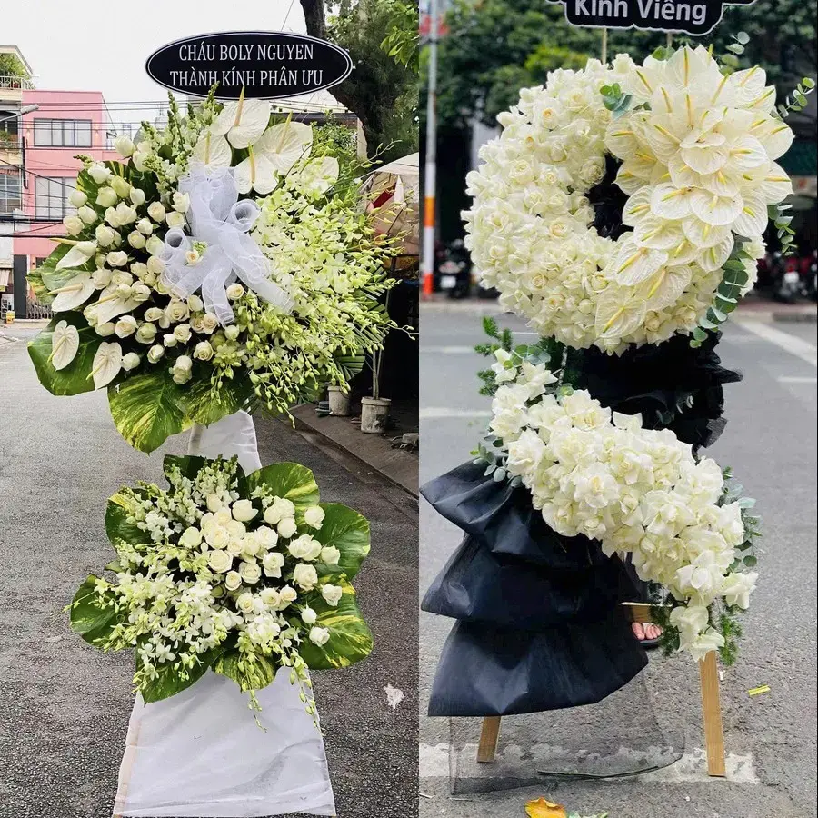 Kệ hoa chia buồn tại Phú Bình