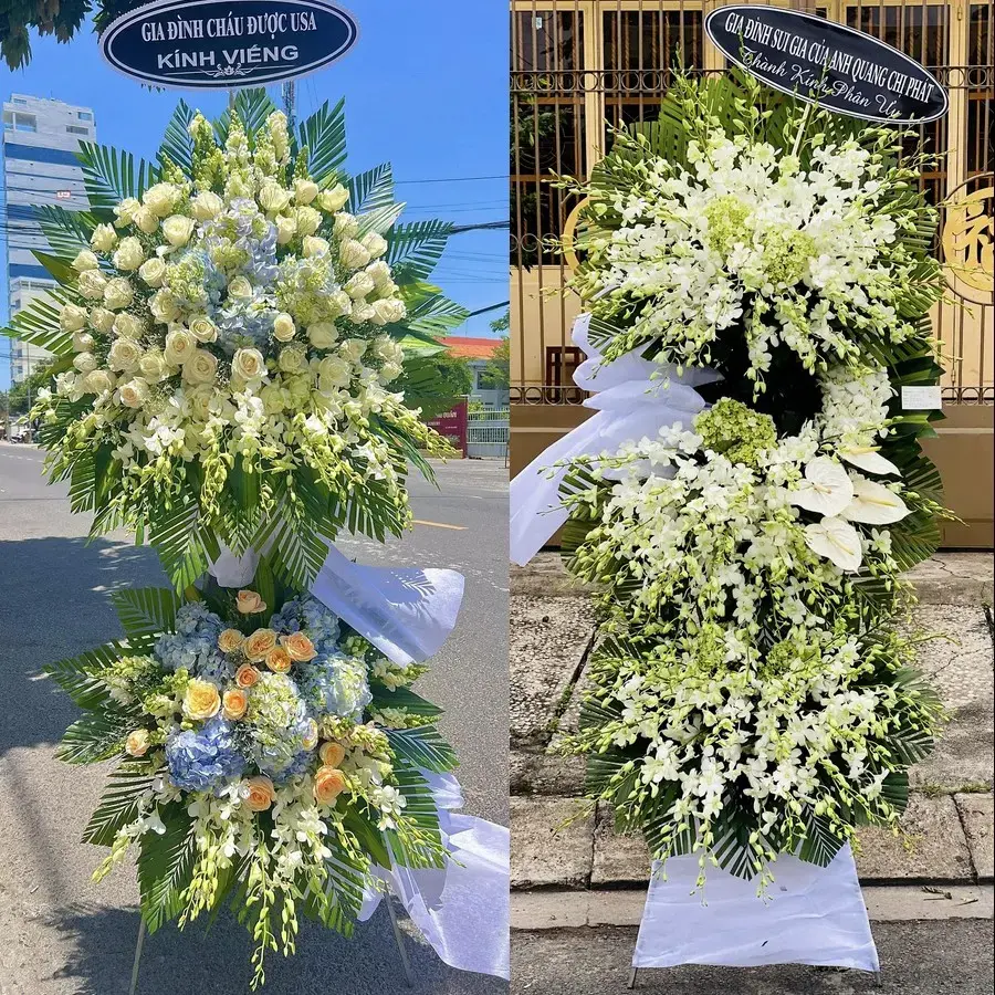 Kệ hoa chia buồn tại Phụ Dực