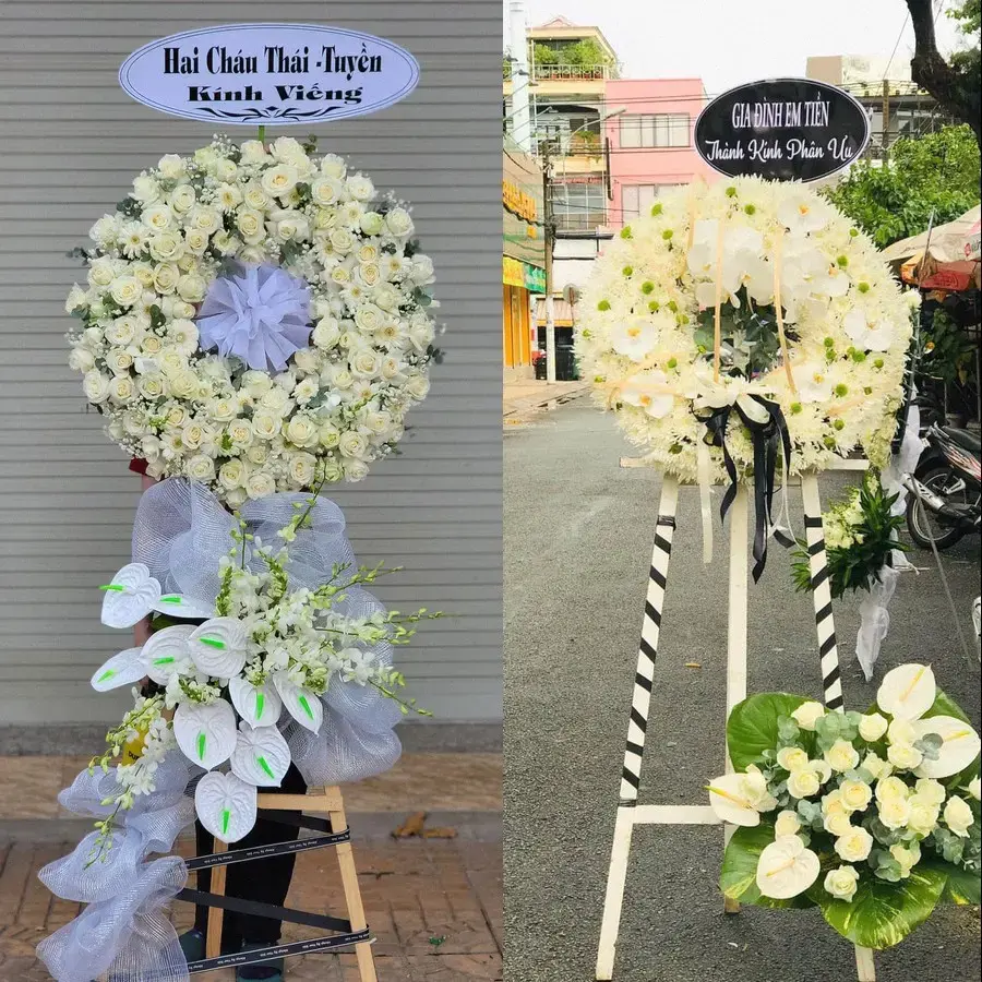 Kệ hoa chia buồn tại Phú Thuỷ