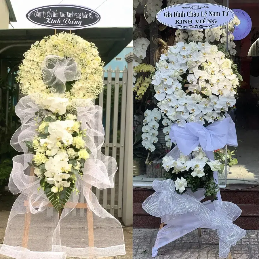 Kệ hoa chia buồn tại Phù Vân