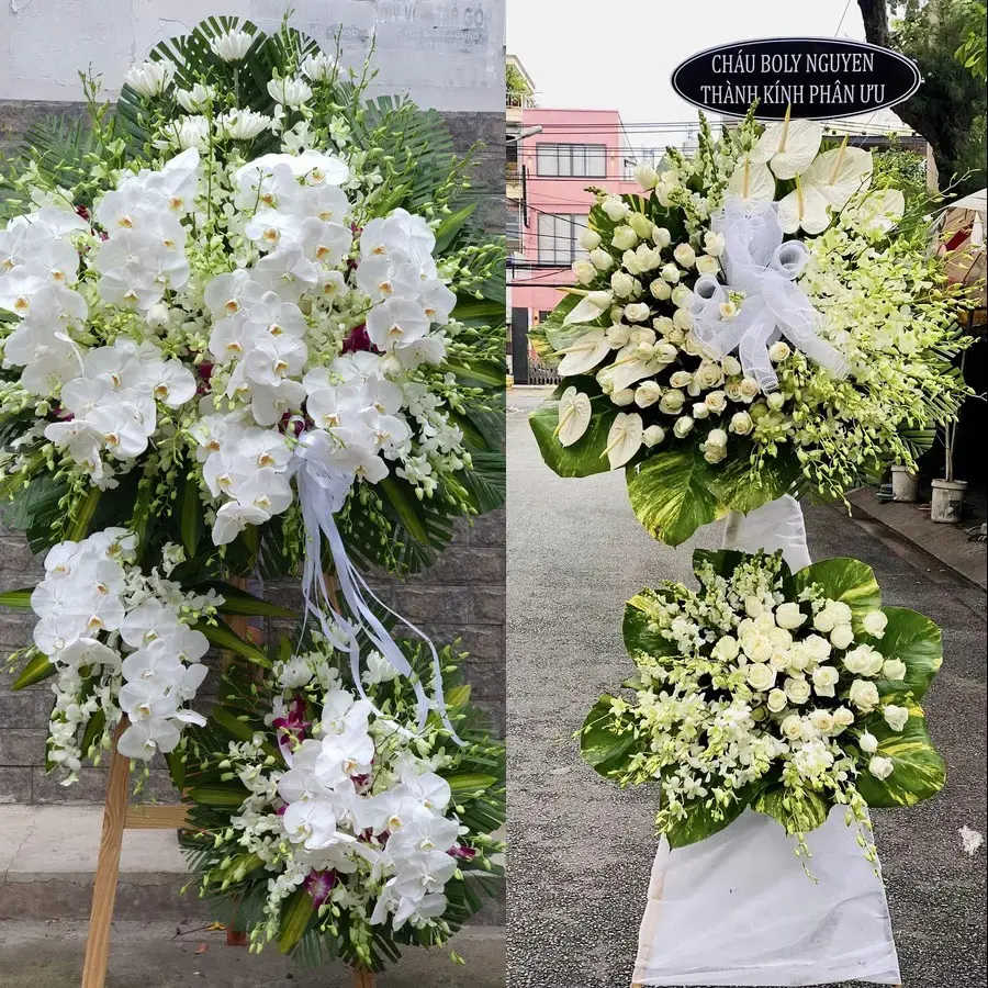 Vòng hoa đám tang tại Phước Hải
