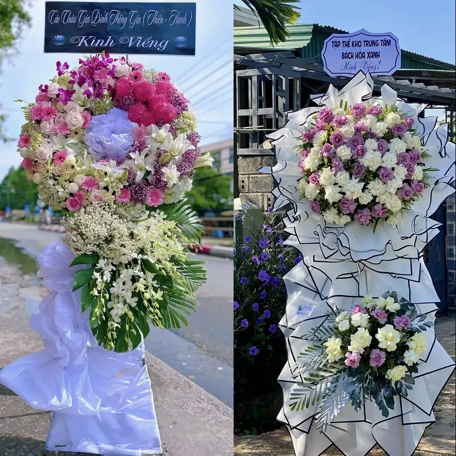 Kệ hoa chia buồn tại Phước Mỹ Trung