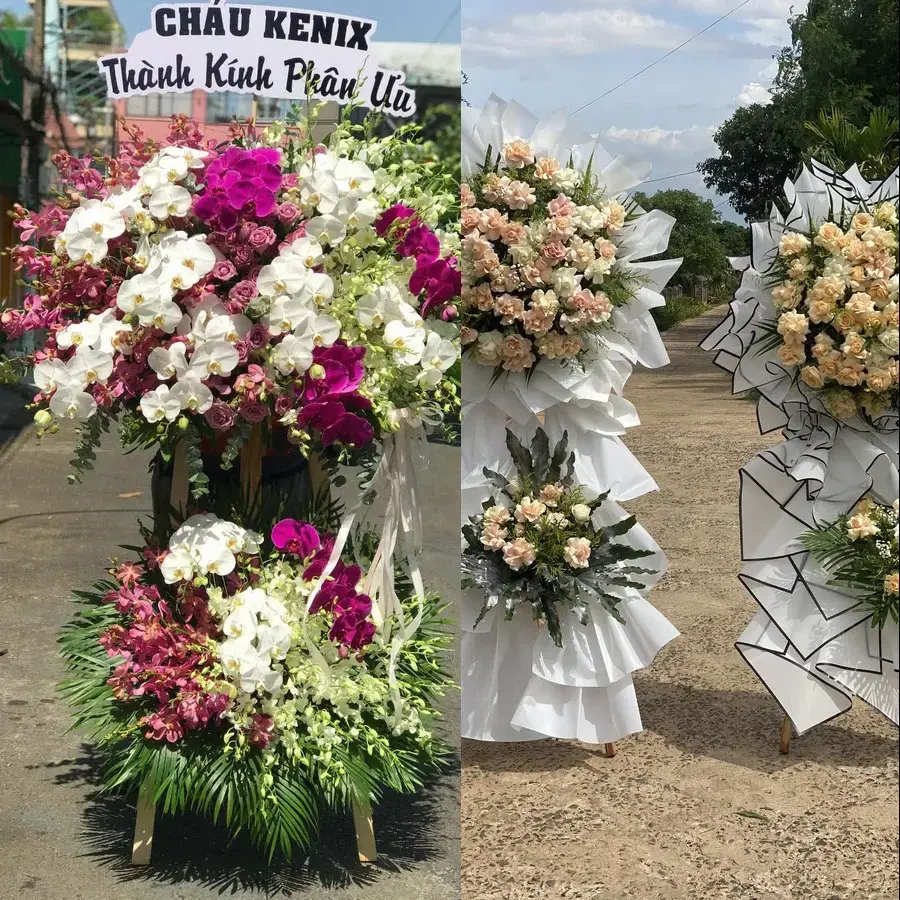 Kệ hoa chia buồn tại Phước Thới