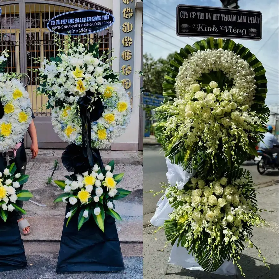 Kệ hoa chia buồn tại Phương Liễu