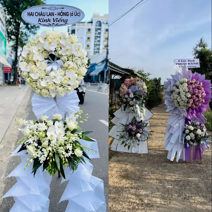 Kệ hoa chia buồn tại Quảng Điền