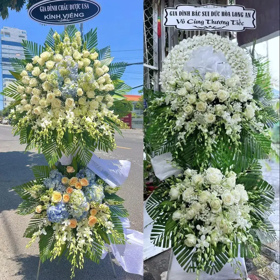 Vòng hoa đám tang tại Quang Hanh