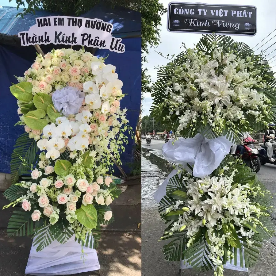 Kệ hoa chia buồn tại Quảng Oai