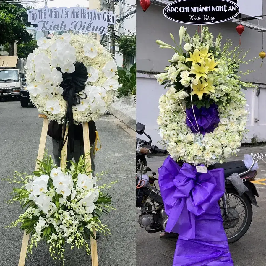 Kệ hoa chia buồn tại Quy Nhơn Bắc