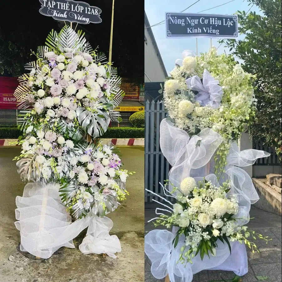 Vòng hoa đám tang tại Quỳnh An