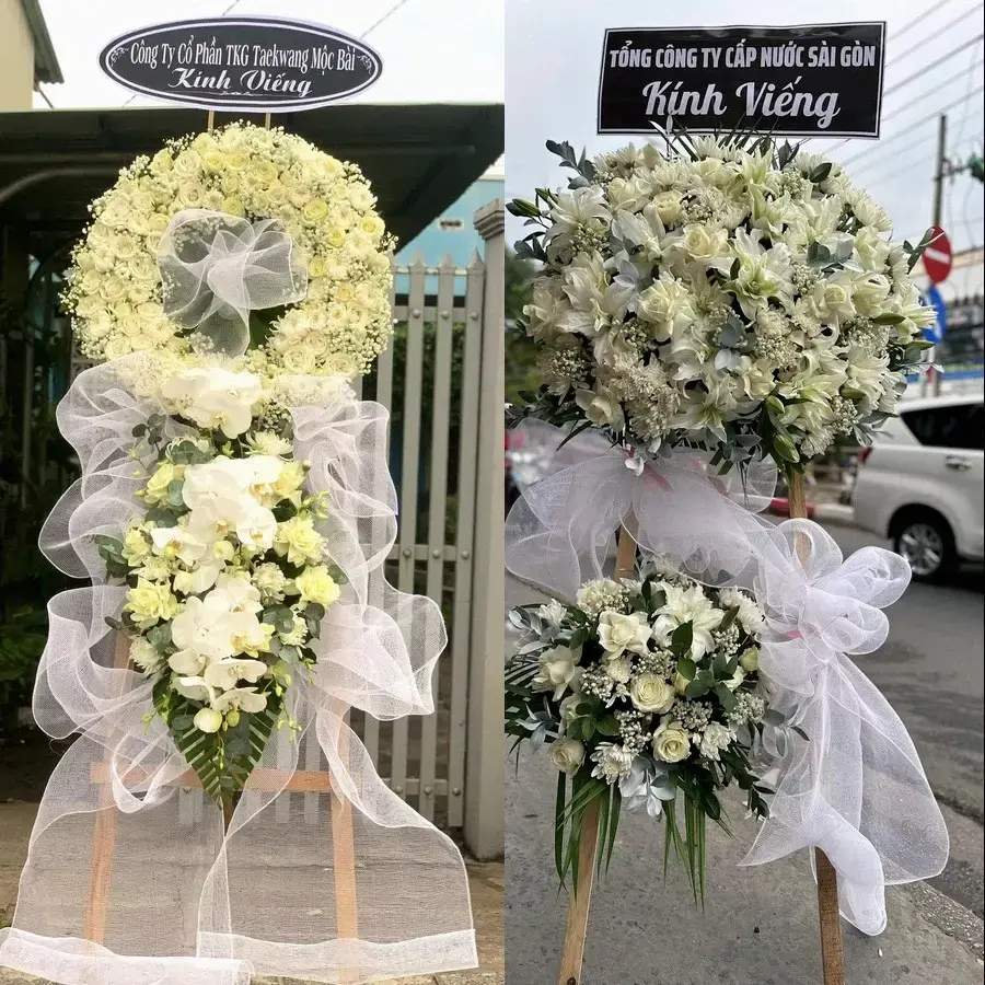 Kệ hoa chia buồn tại Quỳnh Mai
