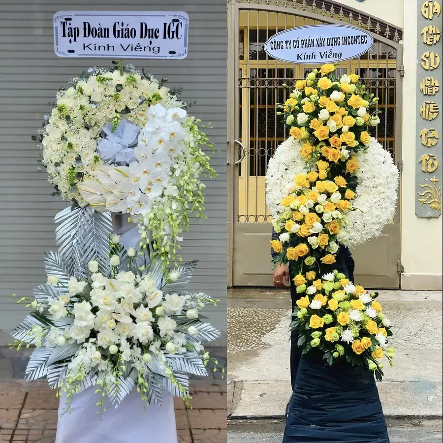 Kệ hoa chia buồn tại Quỳnh Phú