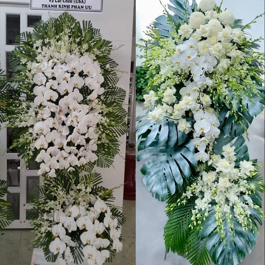 Kệ hoa chia buồn tại Rạch Kiến