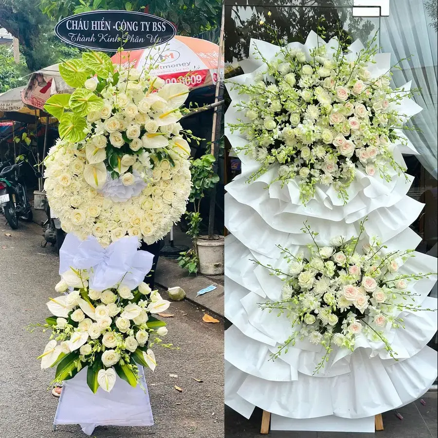 Vòng hoa đám tang tại Sa Huỳnh