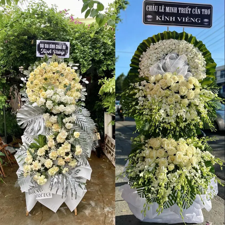 Kệ hoa chia buồn tại Sơn Đông, Phú Thọ