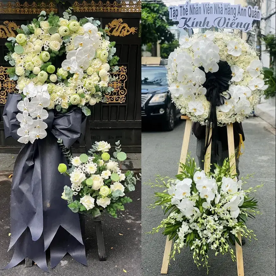 Kệ hoa chia buồn tại Sơn Nam