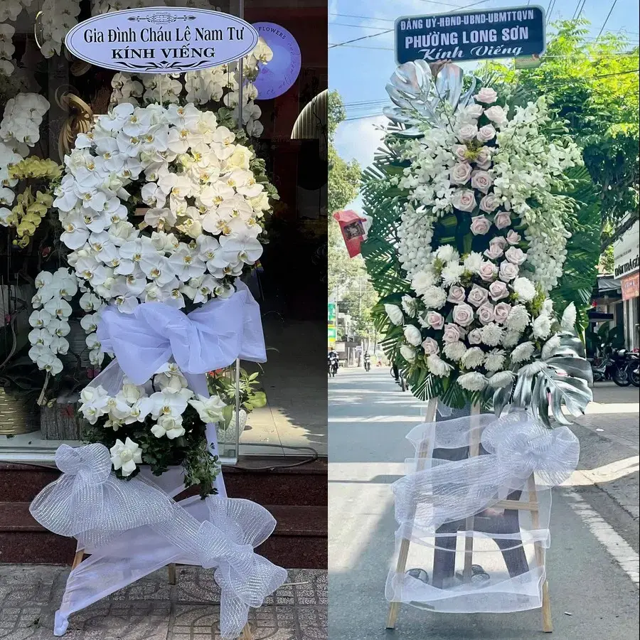 Kệ hoa chia buồn tại Sơn Tịnh