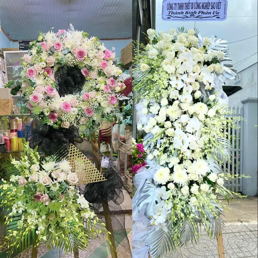 Kệ hoa chia buồn tại Tam Long