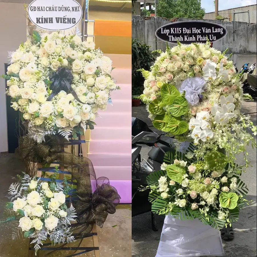 Vòng hoa đám tang tại Tam Phước