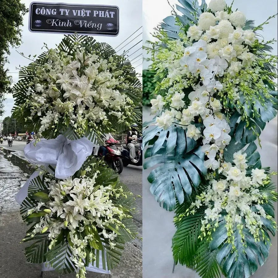 Kệ hoa chia buồn tại Tam Sơn