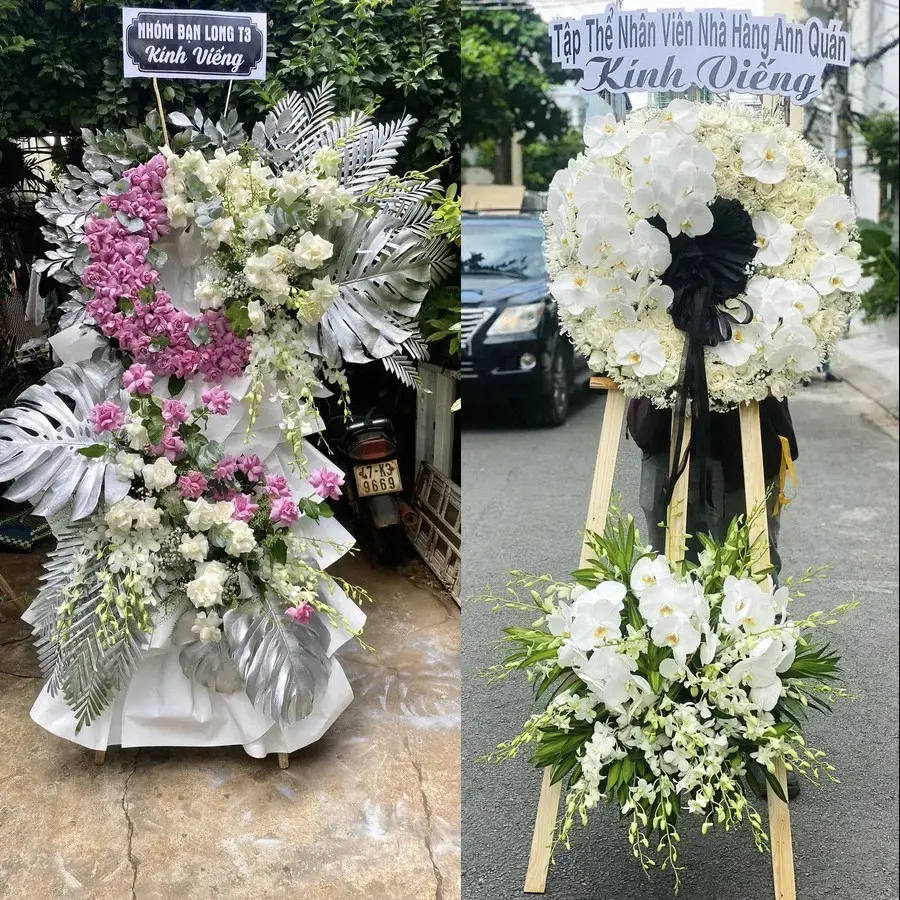 Kệ hoa chia buồn tại Tân An, An Giang