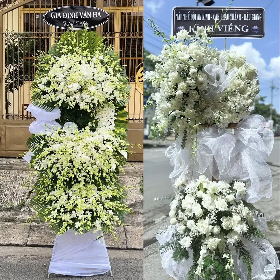 Kệ hoa chia buồn tại Tân Đông
