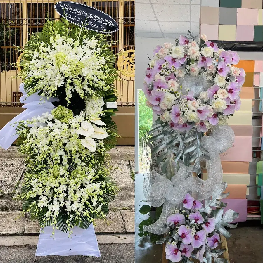Kệ hoa chia buồn tại Tân Minh