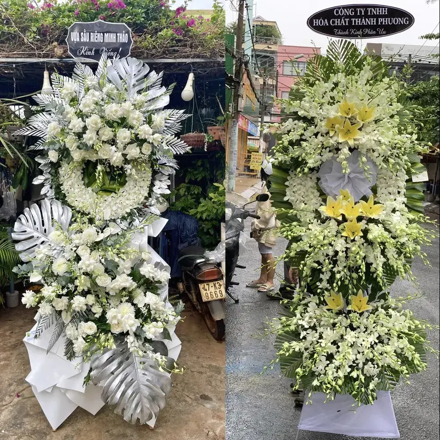 Kệ hoa chia buồn tại Tân Phú Trung