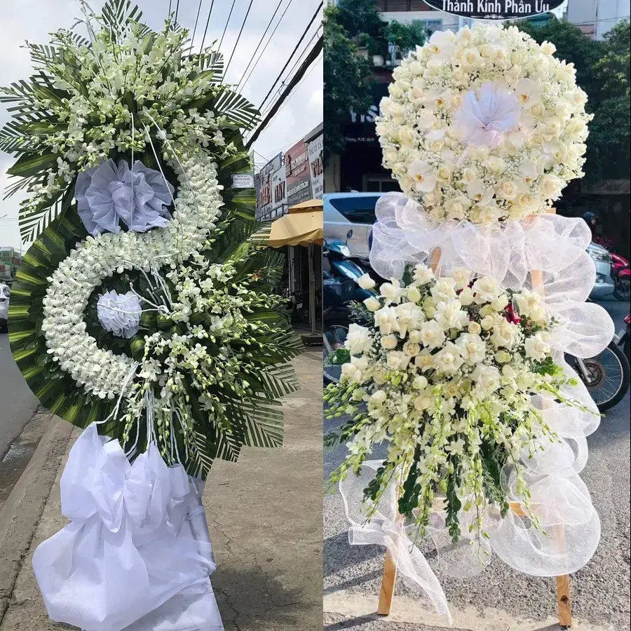Kệ hoa chia buồn tại Tân Quới