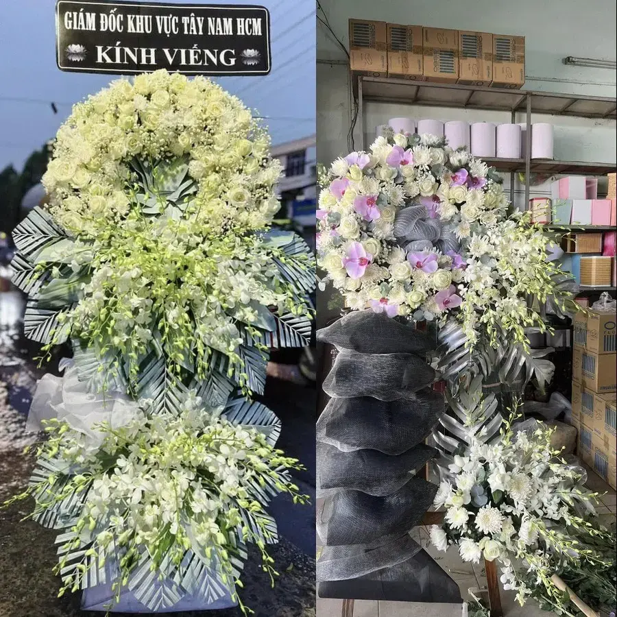 Kệ hoa chia buồn tại Tân Thuận Bình
