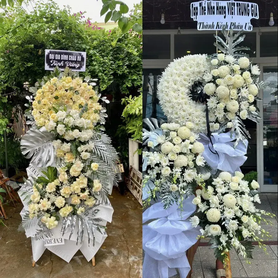 Kệ hoa chia buồn tại Tân Tiến
