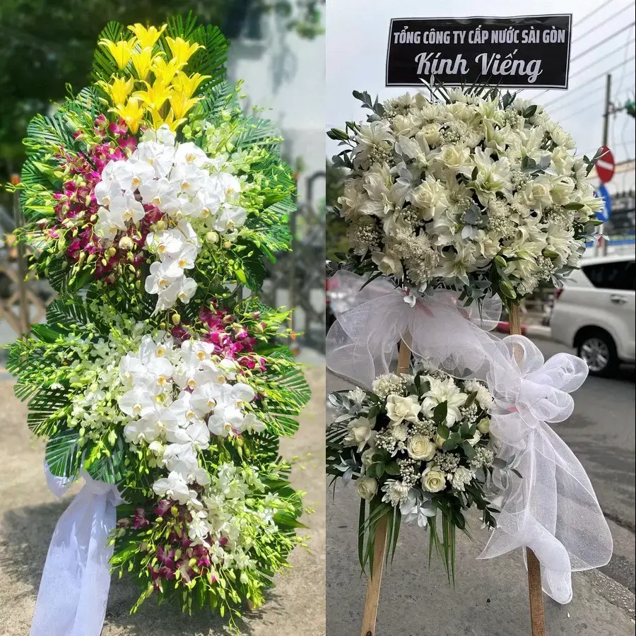 Đặt vòng hoa đám tang Tây Nha Trang theo thông tin lễ