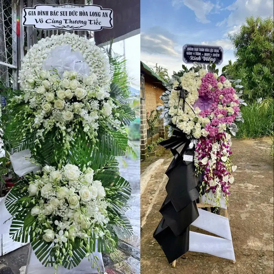 Vòng hoa đám tang tại Thần Khê