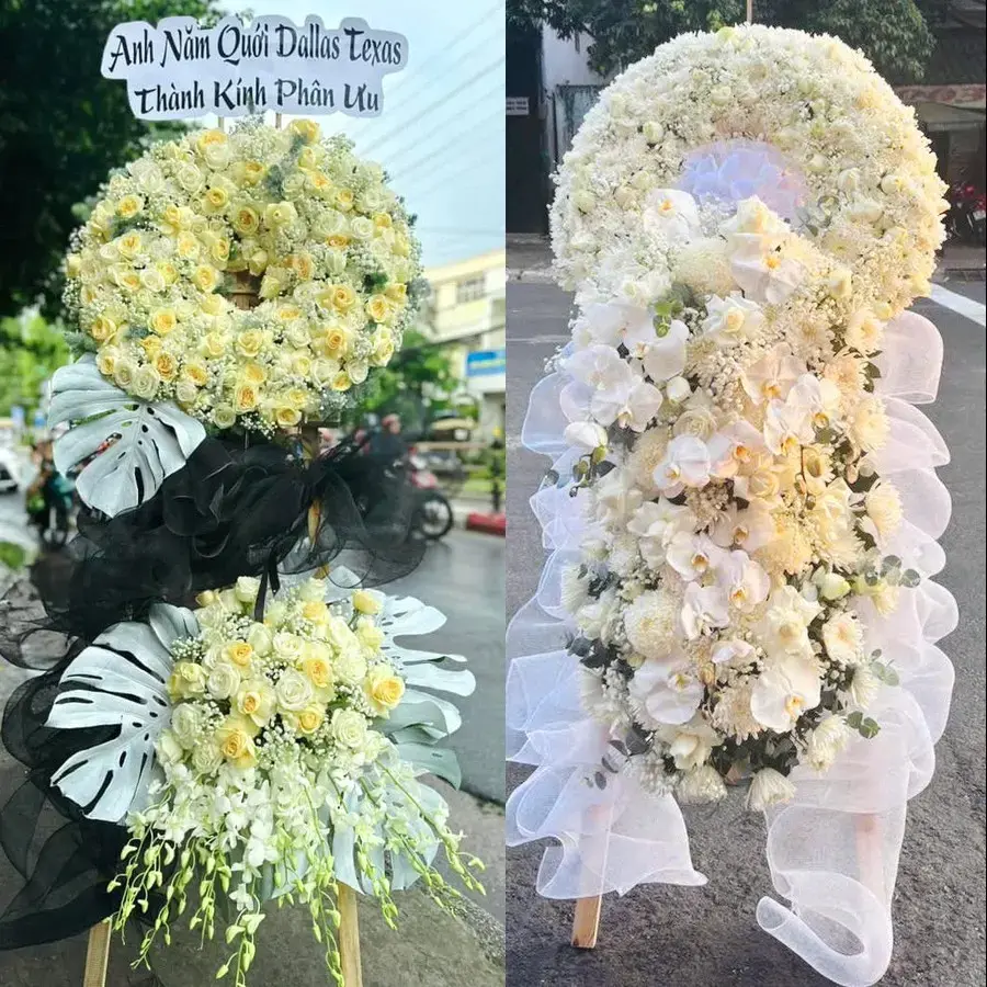 Kệ hoa chia buồn tại Thần Khê