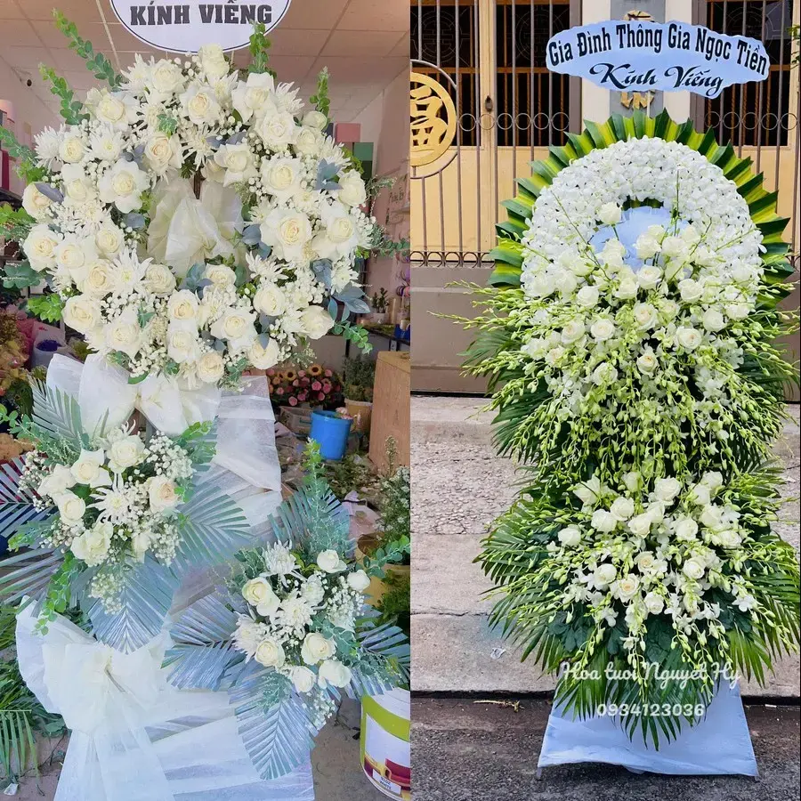 Kệ hoa chia buồn tại Thăng An