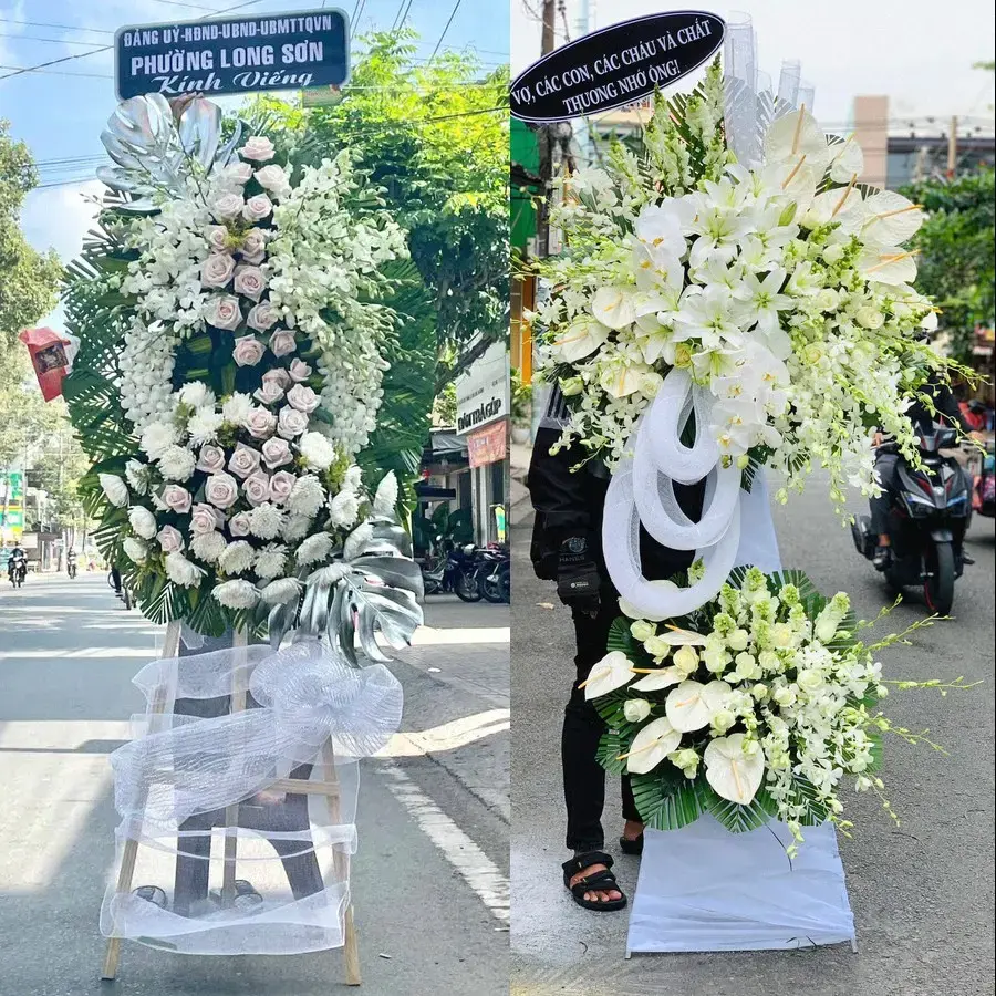 Kệ hoa chia buồn tại Thăng Bình