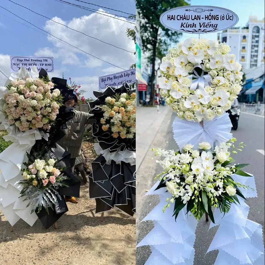 Vòng hoa đám tang tại Thăng Điền