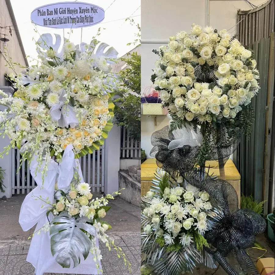 Kệ hoa chia buồn tại Thanh Điền