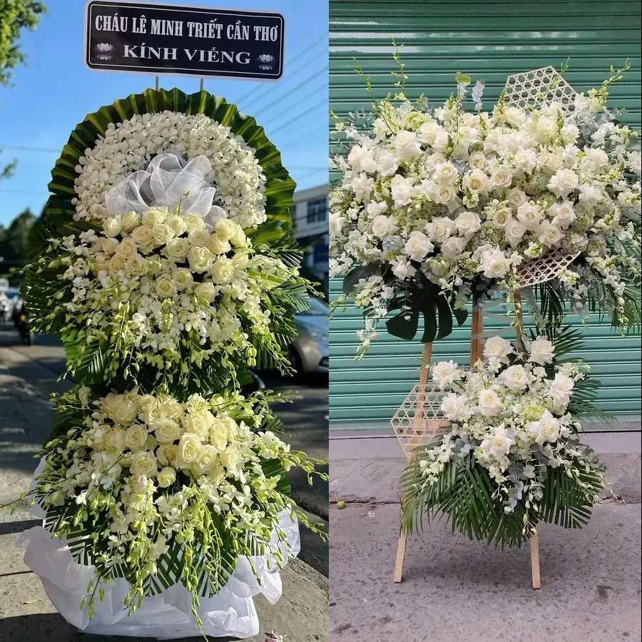 Kệ hoa chia buồn tại Thạnh Hòa