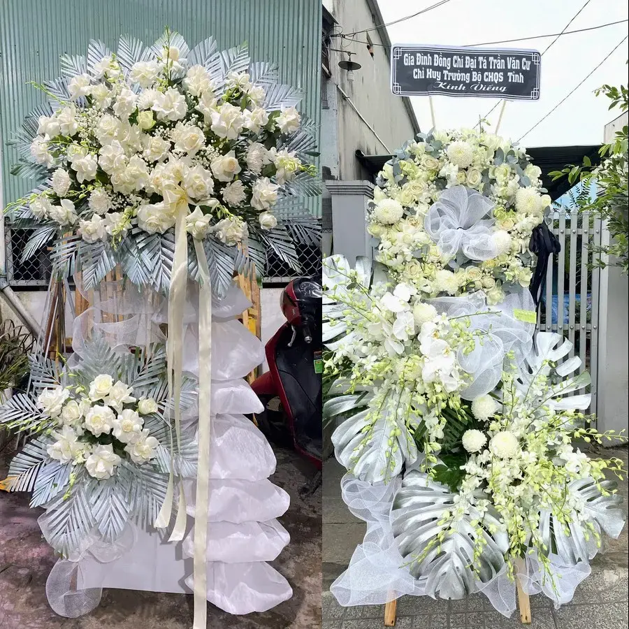 Vòng hoa đám tang tại Thọ Phú