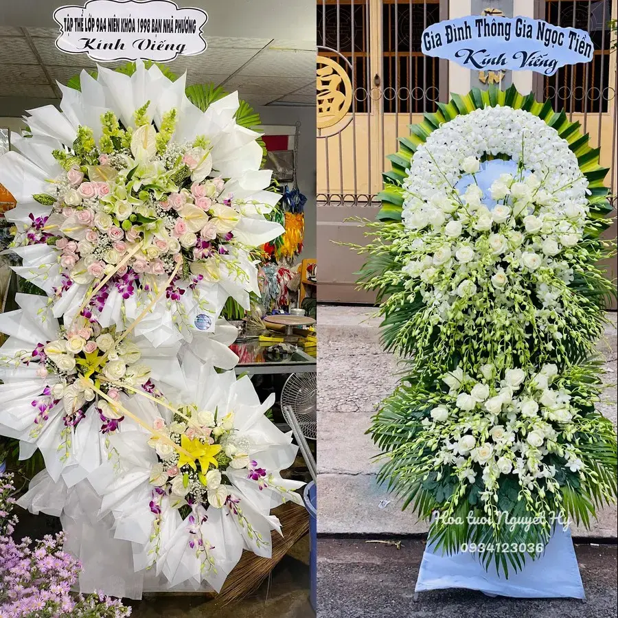 Vòng hoa đám tang tại Thoại Sơn