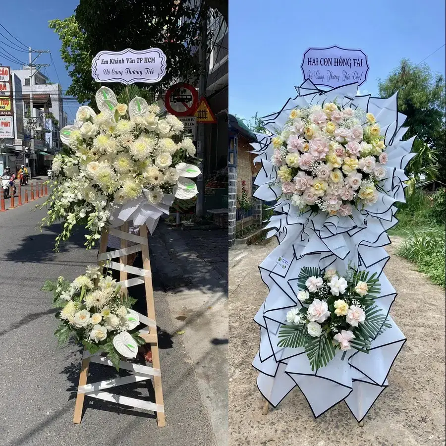 Kệ hoa chia buồn tại Thống Nhất