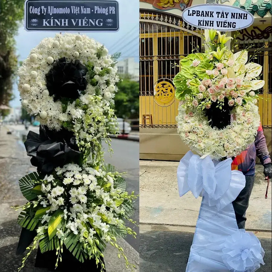 Kệ hoa chia buồn tại Thư Vũ