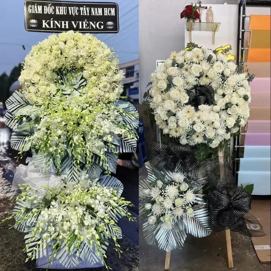 Vòng hoa đám tang tại Thượng Hồng